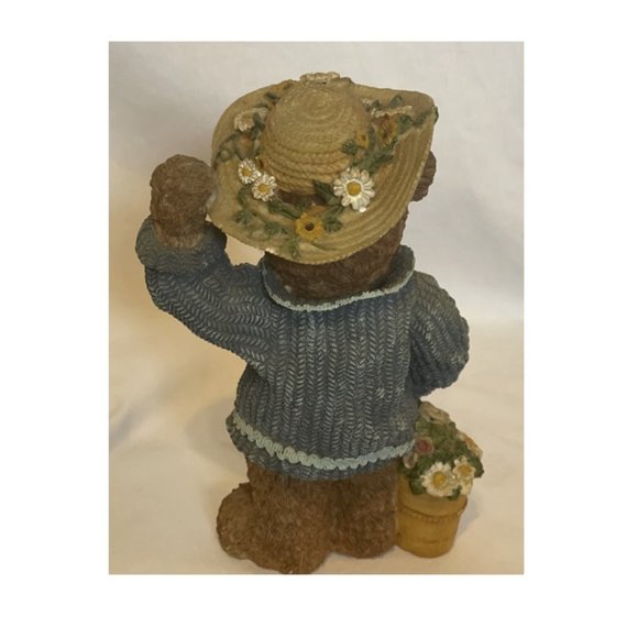 Resin Teddy Bear Large 8" Spring Flowers Don Mechanic Enterprises Sweater Hat - Picture 3 of 11